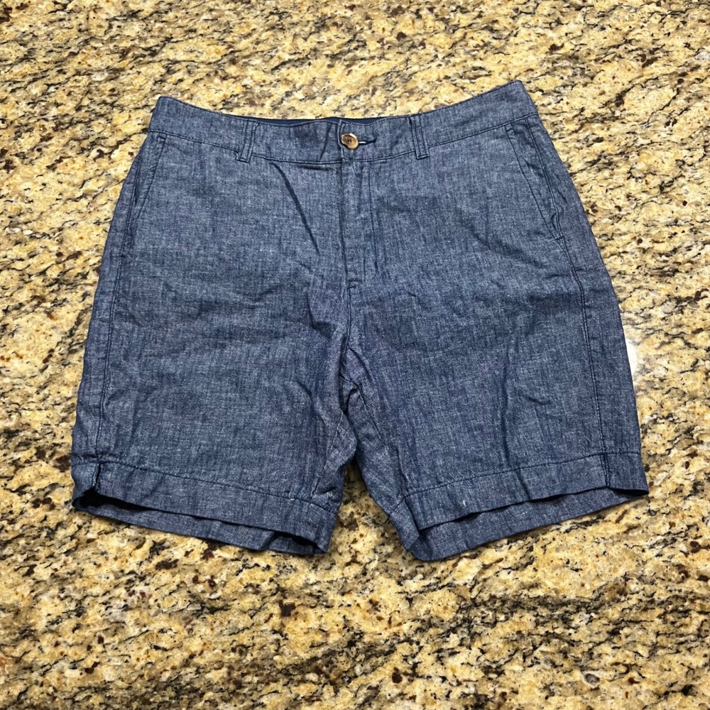 Old Navy Everyday Short Womens 6 Blue Herringbone High Rise‎ Chambray Shorts
